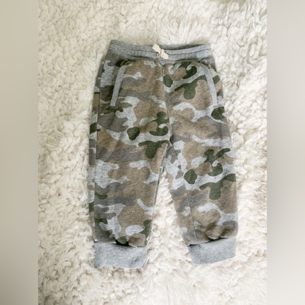 Baby Boys Old Navy Green Gray Camo Army Drawstring Jogger Sweatpants 18-24 M